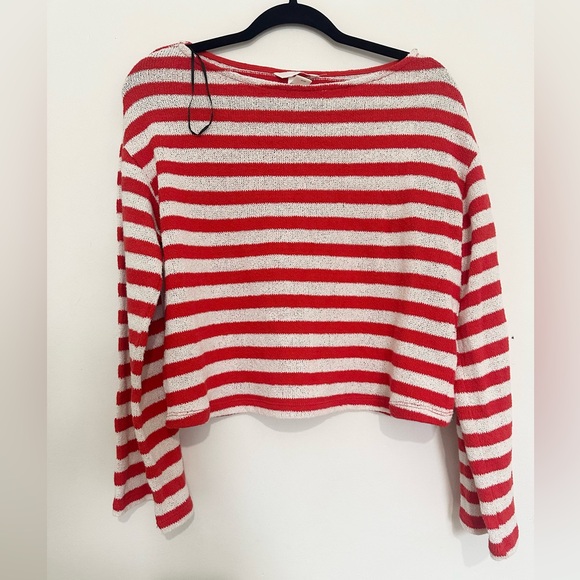 H&M Tops - H&M size small stripped pullover knit sweater top nautical beach vacation